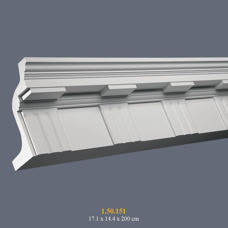Γωνιακή κορνίζα τοίχου - οροφής από σκληρή πολυουρεθάνη PU