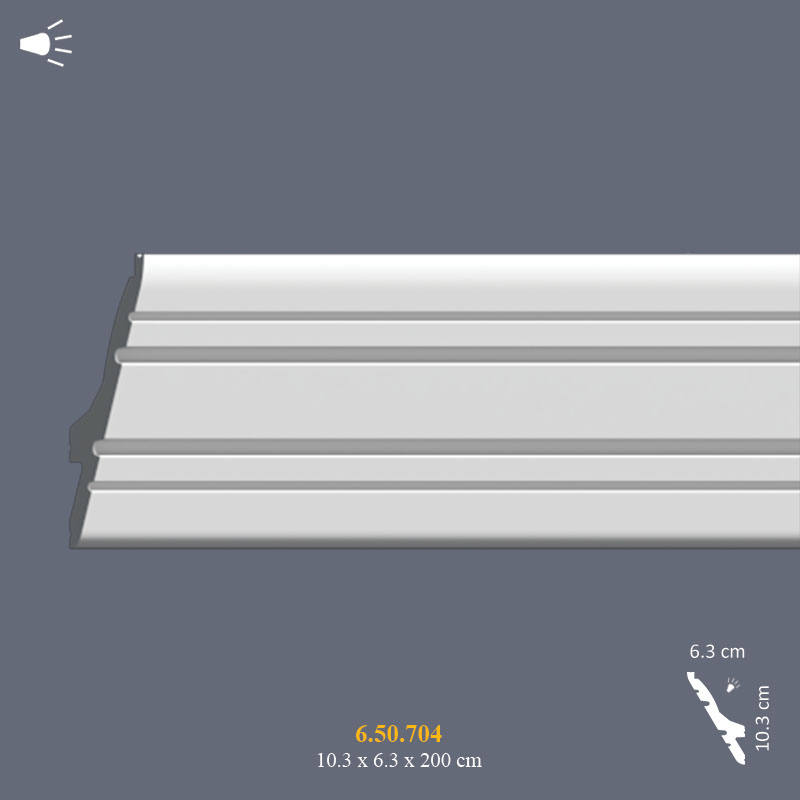 Γωνιακή κορνίζα τοίχου - οροφής από σκληρή πολυστερίνη Composite