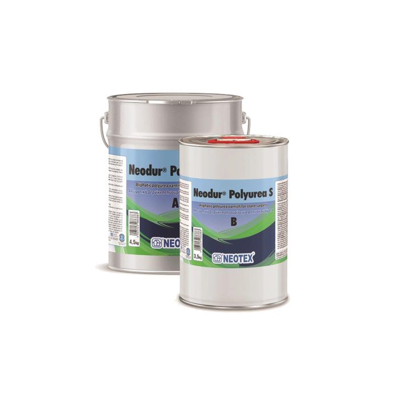 Διάφανο βερνίκι αλειφατικής πολυουρίας Neodur® Polyurea S, δύο συστατικών, ιδανικό για τη σφράγιση διακοσμητικών ρητινοκονιαμάτων.