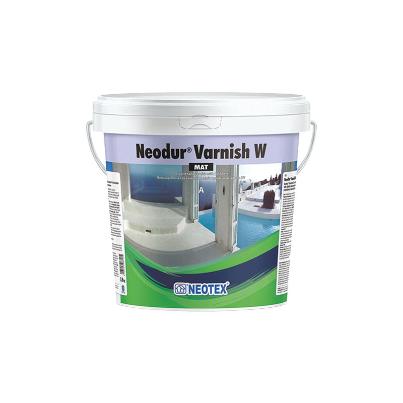 Διάφανο βερνίκι Neodur® Varnish W Mat υδατικής βάσης, πολυουρεθανικό, δύο συστατικών, με ματ εμφάνιση.